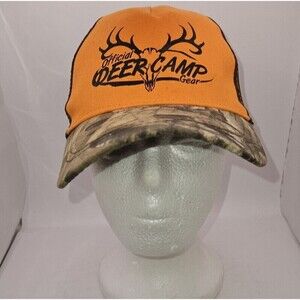 Realtree Xtra Official Deer Camp Gear Orange & Camo Snapback Hat OSFM BUCK RACK